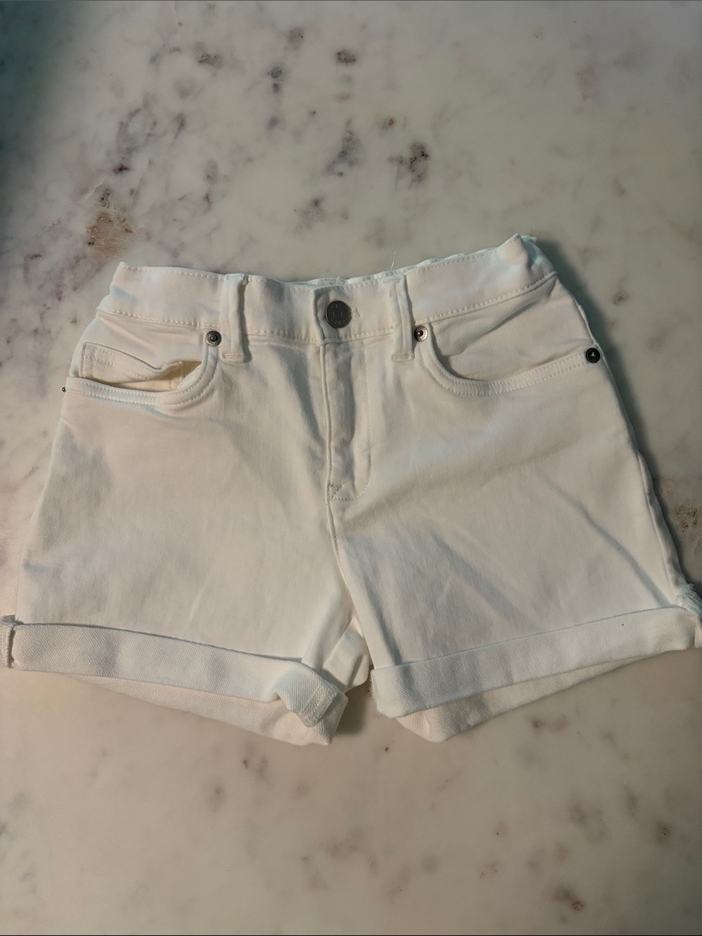 Crewcuts White Rolled Cuff Denim Shorts